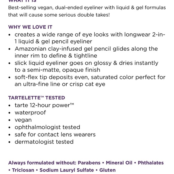 Tarte Double Take Eyeliner in Black - Dual Ended Full Size - Picture 9 of 16